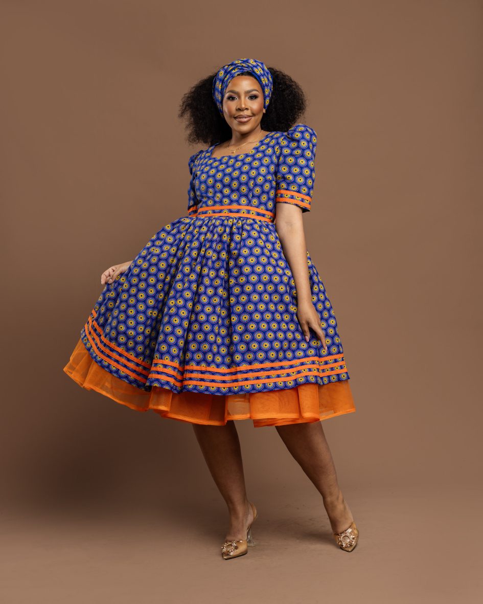 Paledi Dress. (3-cats Shweshwe Fabric.) - Image 8