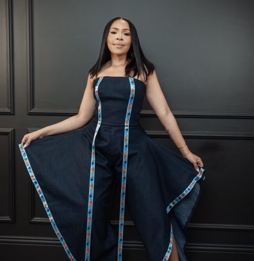 Noluthando Denim Set. (Pants & Corset Top)